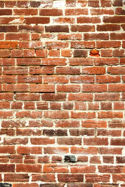 Schäbige Alte Mauer Aus Rotem Backstein — Stockfoto