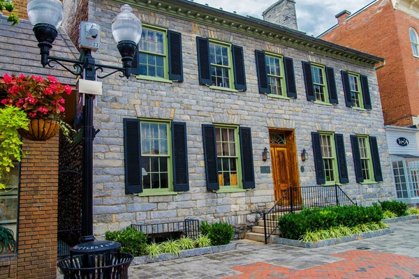 stock image  Buildings and streets in the historic part of the ancient city of Winchester in Virginia.