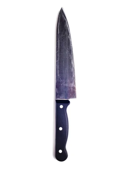 Кухонный Нож Пластиковой Ручкой Белом Фоне — стоковое фото