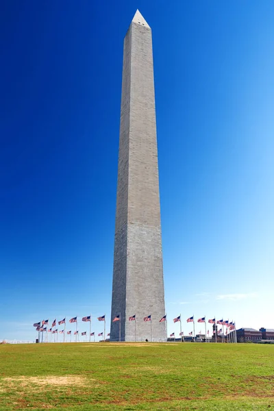 George Washington Memorial Contra Céu Azul Sem Nuvens Washington — Fotografia de Stock