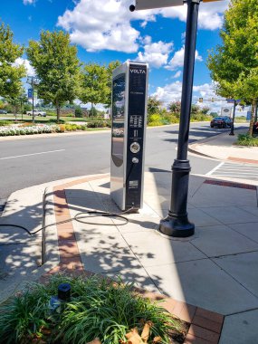  Electric car charging point location. Car charger power plug wit