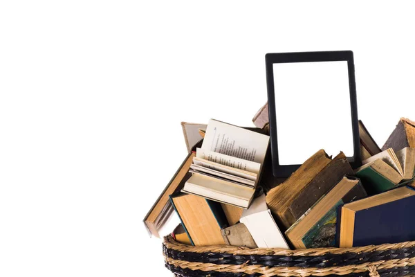 Reader Frees Lot Free Space House Recycle Bin Old Books — Stock Photo, Image
