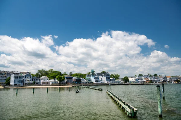 Linia Brzegowa Wzdłuż Chesapeake Bay Homes North Beach Maryland Słoneczny — Zdjęcie stockowe