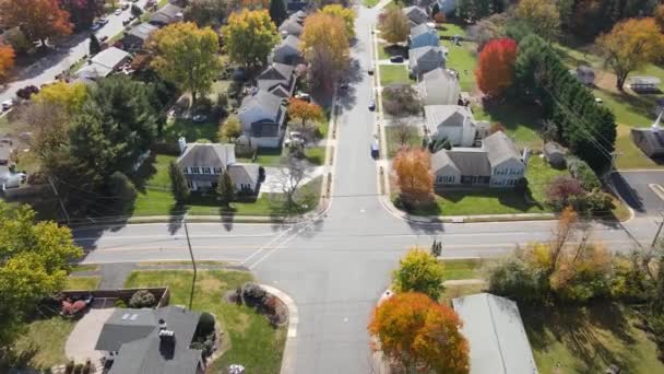 Vue Aérienne Par Drone Quartier Banlieue Américain Maisons Unifamiliales Résidentielles — Video