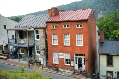 shenandoah harpers ferry, Batı virginia sokak tarihi binaların görünümü.