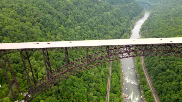 Bridge Gorge River New River Gorge National Park Preserve West — Stock Video