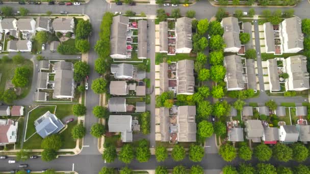 Luchtfoto Van Daken Van Amerikaanse Buitenwijken Onroerend Goed Bovenaanzicht Van — Stockvideo