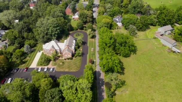 Historic Village Waterford Virginia Aerial Drone Filmación Casas Antiguas Entre — Vídeos de Stock