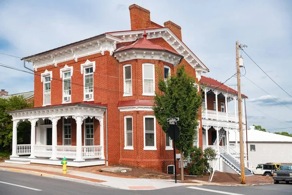 Prédios Tijolos Históricos Nas Ruas Antigas Winchester Virgínia — Fotografia de Stock
