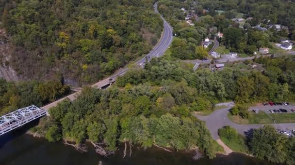 Γέφυρα Point Rocks Συνδέει Μέριλαντ Και Βιρτζίνια Στον Ποτόμακ Ποταμό — Αρχείο Βίντεο