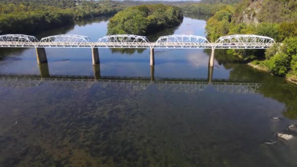 Híd Potomac Folyó Felett Ami Összeköti Virginiát Marylanddel Légi Kilátás — Stock videók