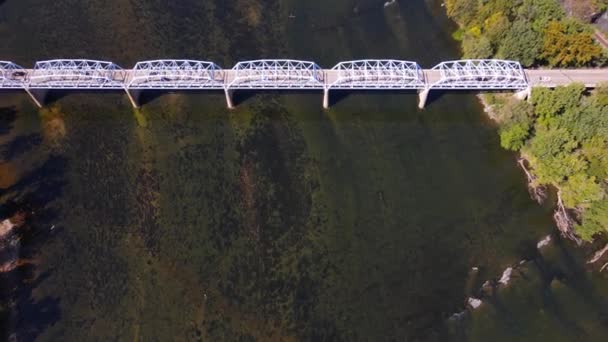 Ponte Transporte Sobre Rio Potomac Fronteira Virgínia Maryland Vista Aérea — Vídeo de Stock