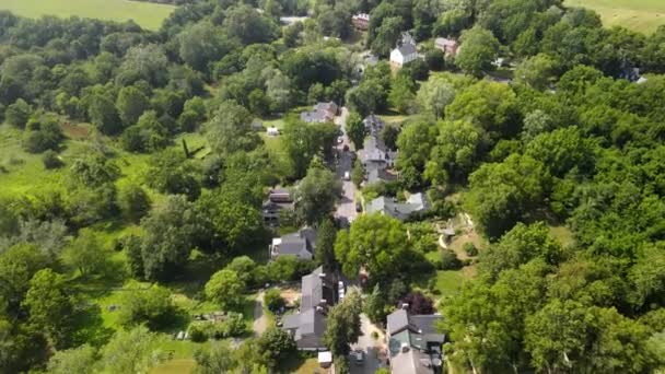 Village Historique Waterford Virginie Drone Footage Maisons Anciennes Parmi Les — Video