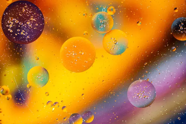 Vielfarbiger Abstrakter Hintergrund Von Blasen Und Planeten Weltraum — Stockfoto