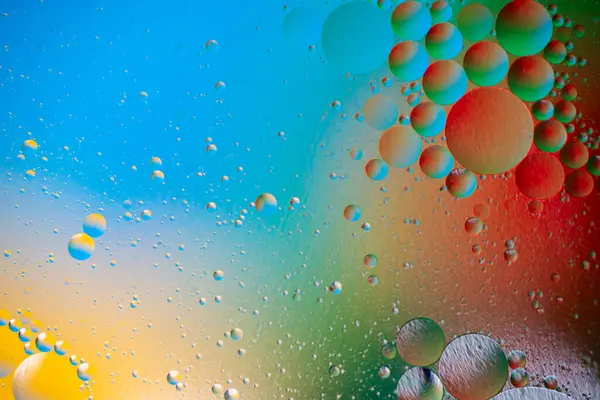Bunte Abstrakte Hintergrundbilder Von Blasen Und Planeten Weltraum Makrofotografie — Stockfoto