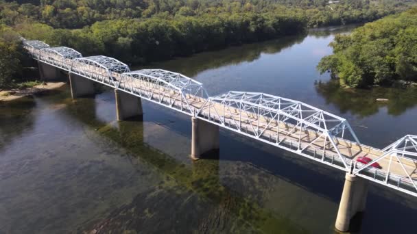 Bridge Potomac River Connecting Virginia Maryland Aerial View Nature Traffic — Stock Video