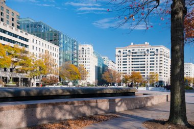 Washington DC 'nin sonbahar şehri. Geniş sokaklar, yüksek binalar..
