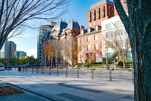 Washington DC 'nin sonbahar şehri. Geniş sokaklar, yüksek binalar..