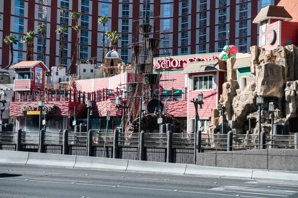 Piratskepp Bukten Treasure Island Hotell Huvudgatan Las Vegas Strip Solig Stockfoto