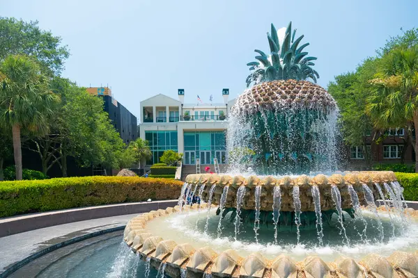 Charleston, SC 'nin tarihi bölgesinde bir çeşme..