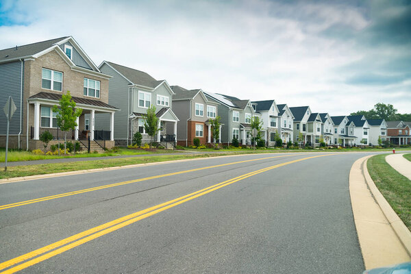 Rows of detached houses in suburban Virginia.