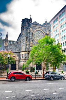 Washington DC şehir merkezinin şehir mimarisi ve yolları. 