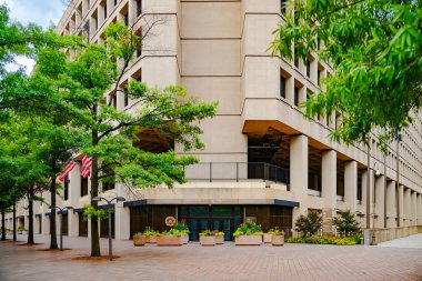 Washington DC şehir merkezinin FBI binası ve şehir mimarisi.. 