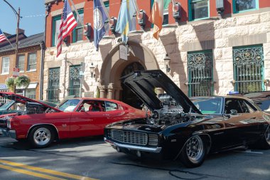 Eski Leesburg, Virginia 'da Retro araba fuarı