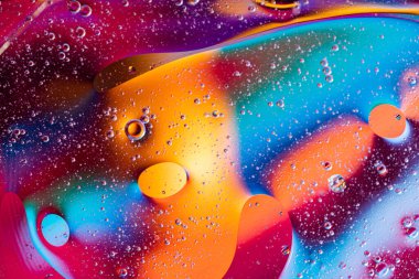 Renkli makro çekim. Soyut sıvı arkaplan.