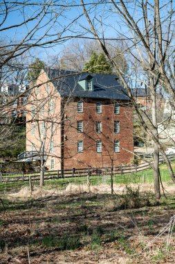 Brick building old water mill, waterford, virginia, clipart