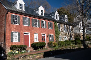 Washington yakınlarındaki tarihi köy. Waterford, Virginia 'da. Antik Kırmızı Tuğla Binalar.