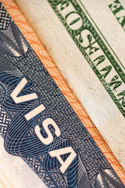 Pasaportunda ABD vizesi ve 100 dolarlık banknot var. Amerikan rüyasının sembolleri..