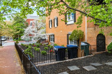 Washington, D.C. 'de kırmızı tuğlalı kaldırım..