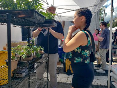 Leesburg 'daki Bahar Çiftçi Pazarı' nda satılık marihuana tohumları..