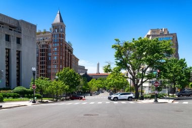 Washington D.C. 'de şehir merkezinde. ABD başkentinin mimarisi.