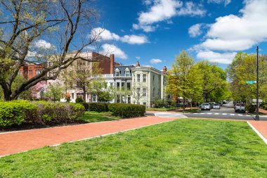 Washington 'da küçük sokaklar ve tarihi mimari.
