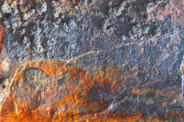 Çeliğin üzerindeki pas ve oksitlenme. Zorlu endüstriyel grunge geçmişi.