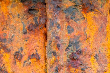 Eski Metal Paslı Yakın çekim. Topraksı Grunge Yüzeyi.