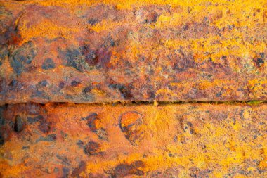 Çelik üzerinde ağır oksidasyon. Endüstriyel Paslanma Arkaplanı.