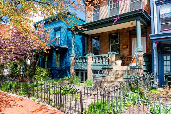 Washington DC 'de bahar tarihi bir mahalle.