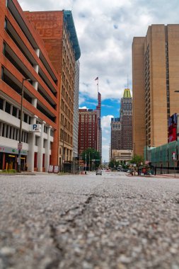 Baltimore şehir simgeleri ve yürüyüş yolları ile seyahat sahnesi