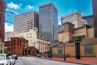 Şehir merkezi Baltimore. Şehir mimarisi ve şehir altyapısı Maryland finans bölgesinde yakalandı..