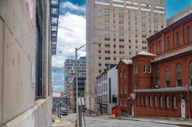 Tarihi ve modern binalarla Baltimore 'un merkezinin turistik manzarası