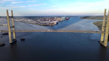 Sakin mavi nehrin üzerinden çelik kablolar yükseliyor. Doğal güzelliğin çerçevelediği manzaralı bir kent simgesi..