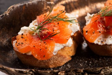 taze sandviç somon gravlax