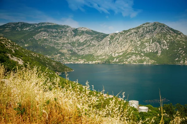Prachtig Uitzicht Vanaf Het Observatiepunt Bergweg Baai Van Kotor Montenegro — Stockfoto