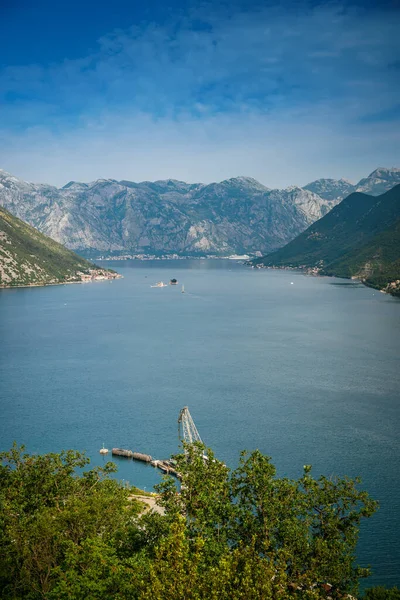 Hermosa Vista Desde Mirador Las Montañas Bahía Kotor Montenegro — Foto de Stock