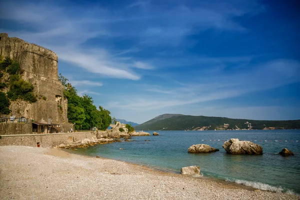 Playa Ciudad Muy Pequeña Herceg Novi Bahía Boka Kotor Montenegro — Foto de Stock