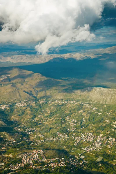 Luchtfoto Van Dalmatische Regio Kroatië Vanuit Het Vliegtuig — Stockfoto