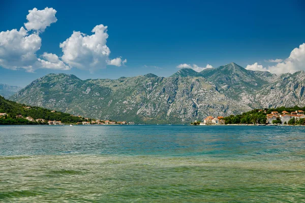 Scenic Panorama Bay Kotor Sunny Summer Day Montenegro — Stock Photo, Image